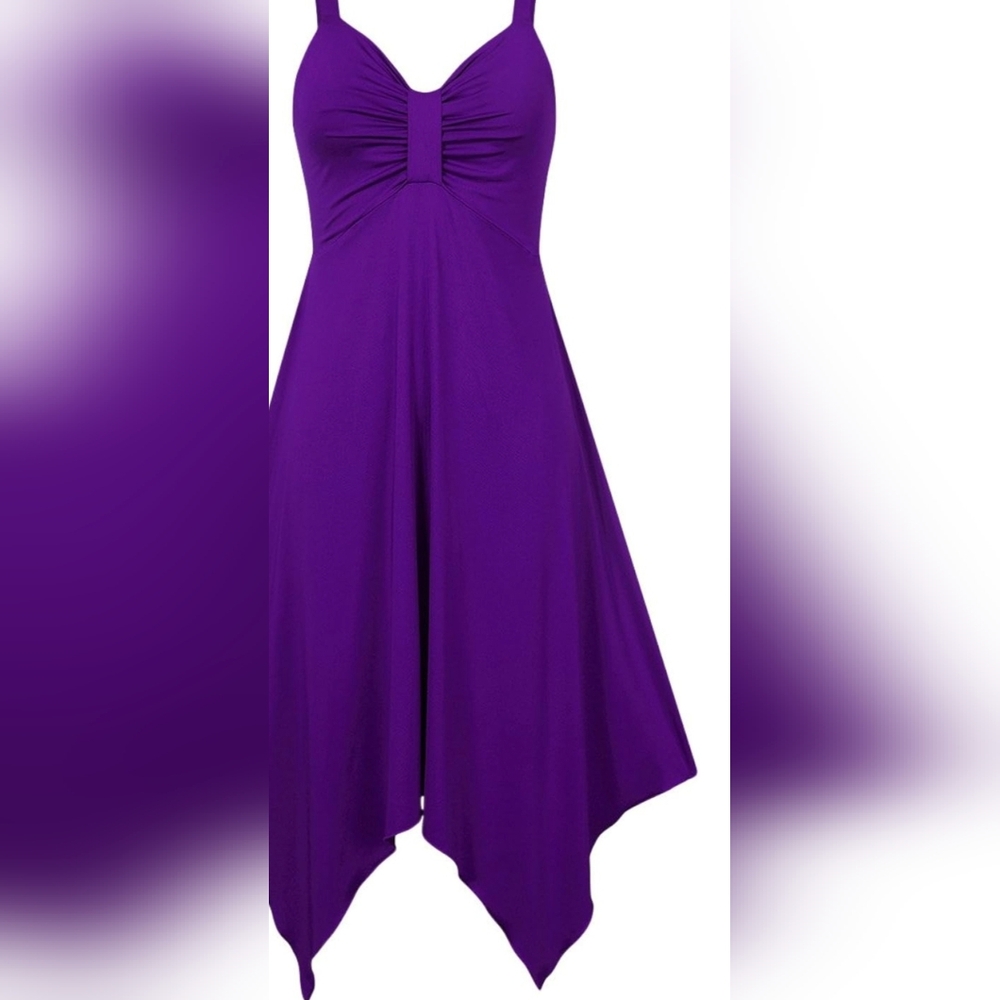 Chic Asymmetrical Purple Dress **NWOT** - Picture 3 of 8